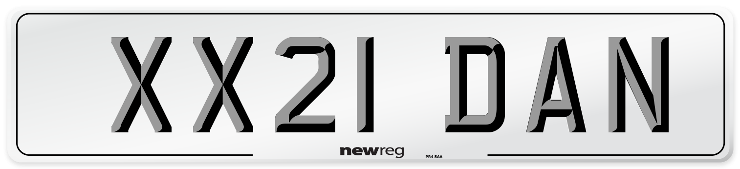 XX21 DAN Number Plate from New Reg